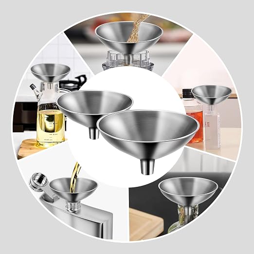 Serinar 2 Piece Small Stainless Steel Filling Mini Funnel, Flask Funnel - Image 5