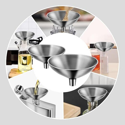 Serinar 2 Piece Small Stainless Steel Filling Mini Funnel, Flask Funnel - Image 5