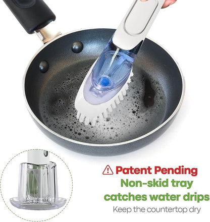 RIMAY Dish Brush with Soap Dispenser Storage Set, Soap Dispensing Dish Brush - Image 2