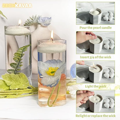 Unscented Light Green Pearled Candle 18oz Luxury Sand Candle Granulated Wax - Image 6