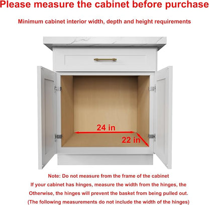 Pull Out Cabinet Organizer, Heavy-Duty Slide Out Shelf, Wood And Wire Basket - Image 3