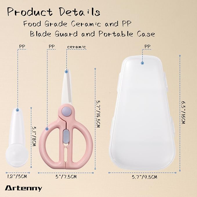 Baby Food Scissors with Travel Case, Ceramic Food Scissors Kids, Toddler - Image 6