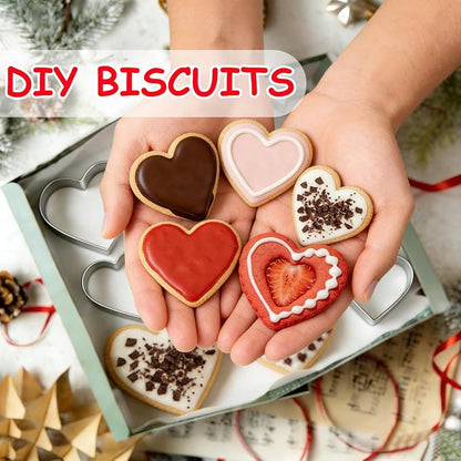 Love Heart Cookie Cutter Set Pack of 5 Valentines Day Heart Biscuit Cutter - Image 5