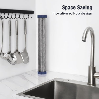 Tomorotec 17.7" x 12.5" Roll Up Dish Drying Rack Over Sink Drying Rack Sink - Image 3