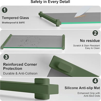 Glass Cutting Boards for Kitchen, European Grey Glass Paired - Image 4