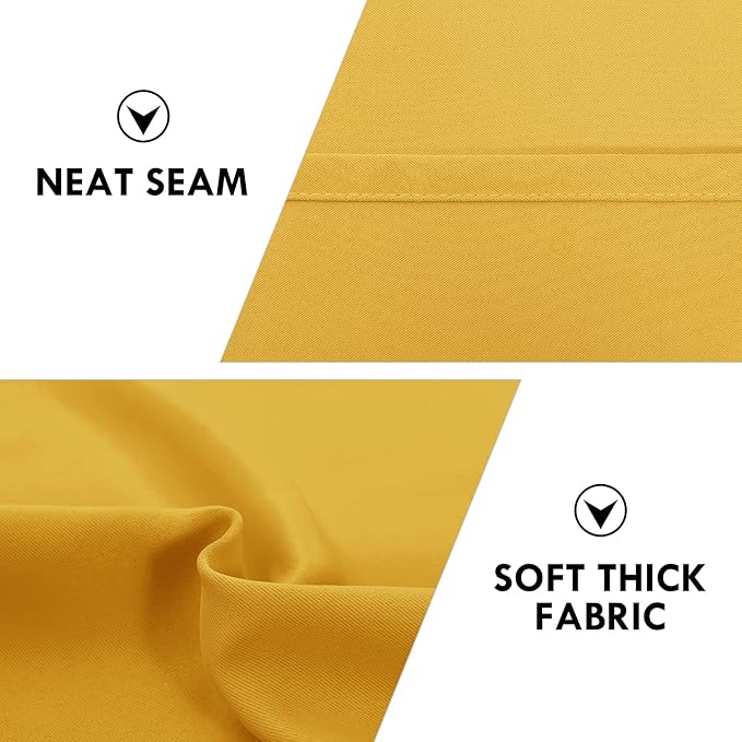 DWCN Yellow Room Darkening Blackout Curtains - Thermal Insulated Privacy Energy Saving Window Curtain Drapes 38 x 72 inch Length, Set of 2 Bedroom Living Room Curtains