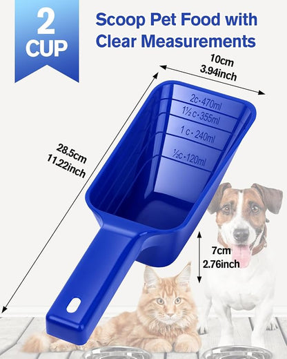 2 Cup Dog Food Scoop, Plastic Pet Food Scoop - Image 2