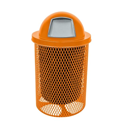 COATEDOUTDOORFURNITURE RDT-ORG Heavy Duty 32 Gallon Round Trash Receptacle by CoatedOutdoorFurniture
