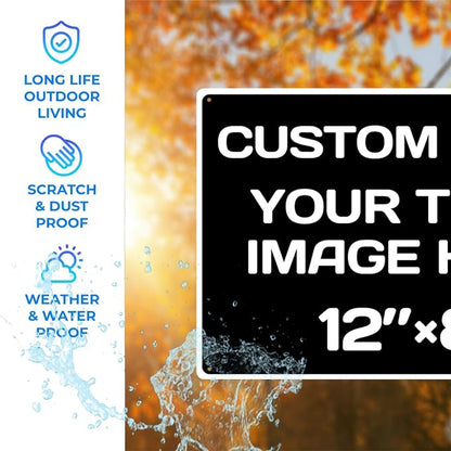 customizable sign, Aluminum Weatherproof Metal Sign Multiple Sizes Custom - Image 4