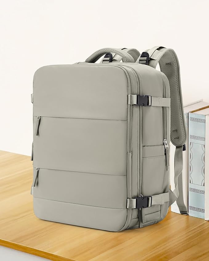 coowoz Large Travel Backpack Carry On for Women Man Waterproof Gym Backpacks with Laptop Compartment Mochila de Viaje Teacher Personal Item Backpack Rucksack Airplane Accessories Must Haves(Brown)