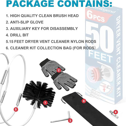 Sealegend 50 Feet Dryer Vent Cleaner Kit/Lint Remover/Fireplace Chimney - Image 6