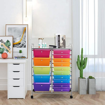GOFLAME 15-Drawer Rolling Storage Cart, Utility Cart - Image 2