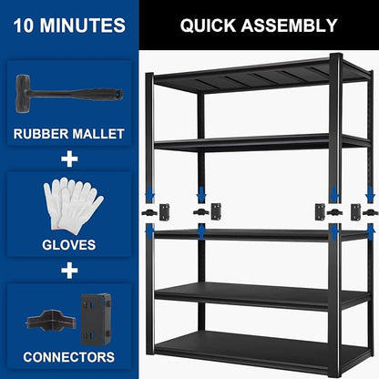 BILT HARD 3500LBS 48" W x 24" D x 72" H Garage Shelving, 5-Shelf Industrial - Image 7