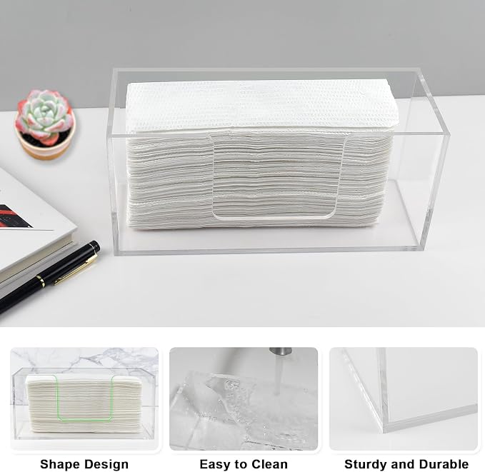 2Pack Acrylic Paper Towel Dispenser, Napkin Holder - Image 2