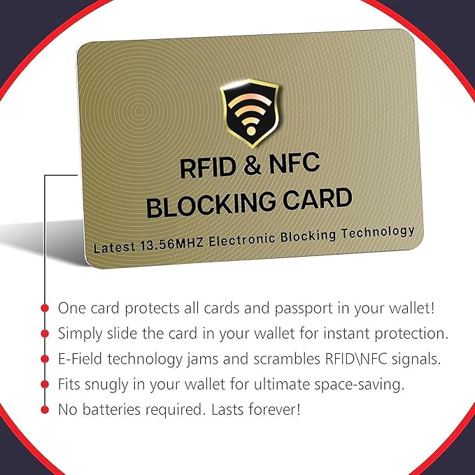 SaiTech IT RFID Cards One Card Protects Entire Wallet Purse for Men & Women, Contactless Bank Debit Credit Card ProteRFID Goldenctor ID ATM Guard Card – Golden (50 PCs Bulk RFID Card Golden)