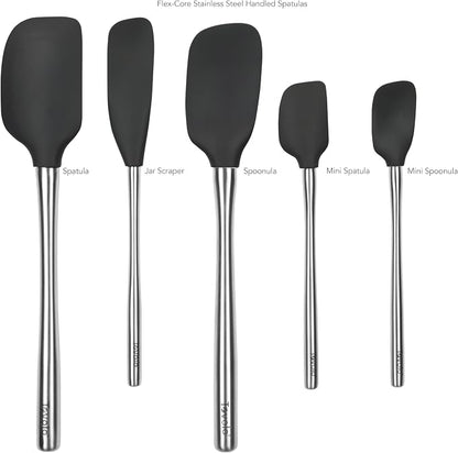 Tovolo Stainless Steel Handled Silicone Spatula Set of 5, Dishwasher Safe - Image 3