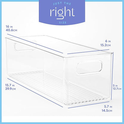Plastic Food Storage 2 Pack Clear Container Bin - Image 3