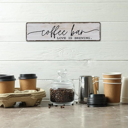 Coffee Bar Sign, Love is Brewing Signs, Retro Metal Tin Sign, Vintage Coffees - Image 4