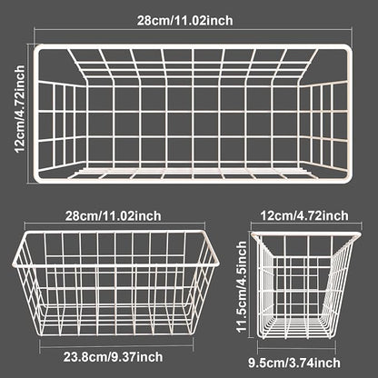 MaraFansie Wall Wire Baskets Bin No Drilling Adhesive Hanging Baskets Wall - Image 2