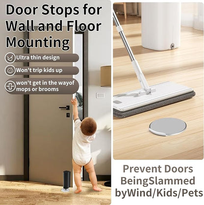 Magnetic Door Stoppers Black WYGWP Stainless Steel No Drilling Wedge Stops - Image 4