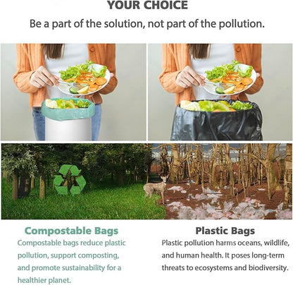 AYOTEE Small Trash Bags 2.6 Gallon Compostable Trash Bags Bathroom Wastebasket - Image 4