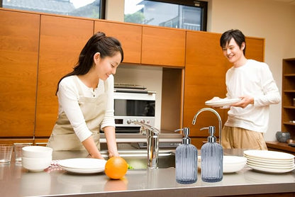 Grey Glass Soap Dispenser 18 oz, 2 Pack Hand Dish Soap Dispensers Bathroom - Image 5