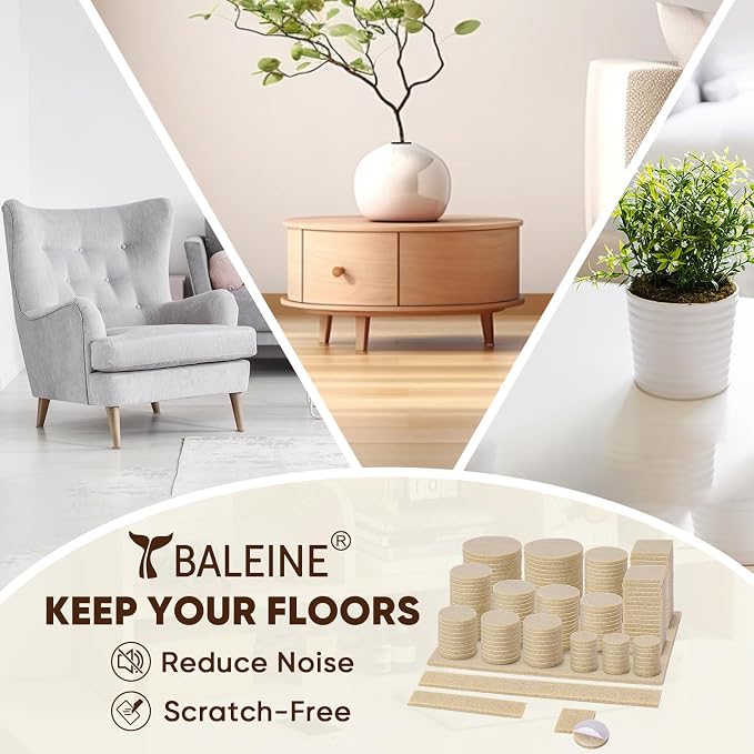 BALEINE 300PCS Felt Furniture Pads, Scratch-Reducing Floor Protectors - Image 6