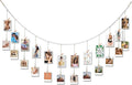 6 Feet Wooden Beads Garland with Clothespins Picture Cards Holder - Country Farmhouse Christmas Nursery Boho Holiday Decorations with Clips