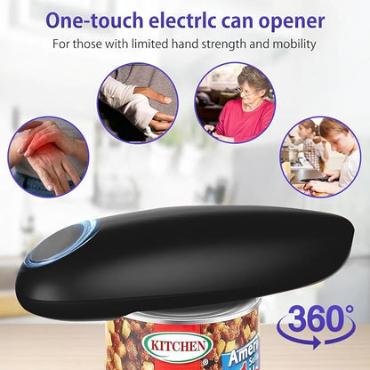 Electric Can Opener, Handheld One-touch Automatic Can opener, Smooth Edge - Image 3