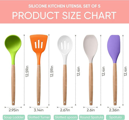 Herogo 5-Piece Cooking Utensils Set, Silicone Kitchen Utensils Set - Image 2