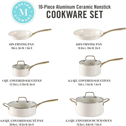 Martha Stewart Lockton Premium Non stick Non Toxic PFA Free Ceramic Interior 10 - Image 2