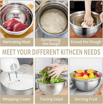 WEPSEN Mixing Bowls Set, Measuring Cups and Spoons - Image 4