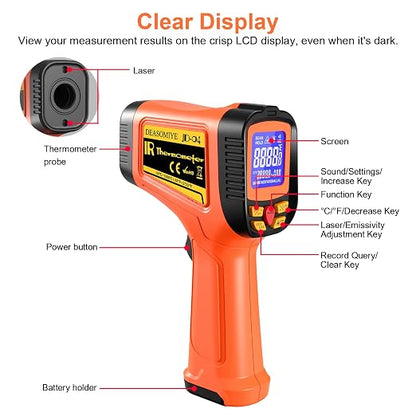 -58°F to 2732°F Digital Infrared Thermometer Gun, 50:1 Distance Ratio Laser - Image 8