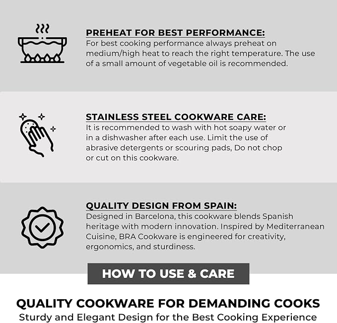 BRA COOKWARE Signature Stainless Steel Stock Pot w/Glass Lid | 8 Inch 2.4 Quart - Image 7