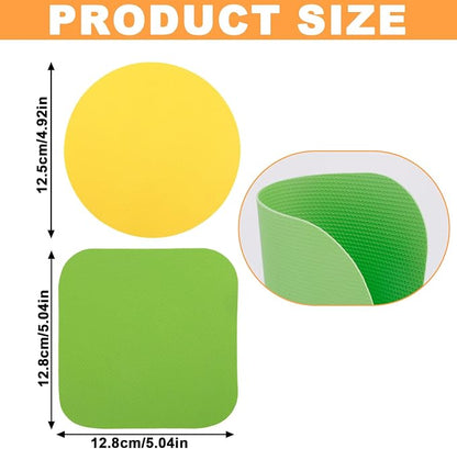 4pcs Rubber Jar Opener, 2 Round & 2 Square Rubber Bottle Opener Pads Non-Slip - Image 2