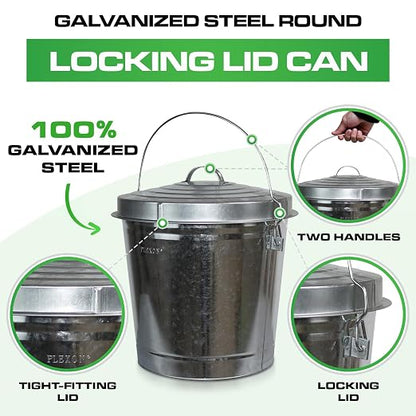 Plexon 10 Gallon Metal Trash Can - Image 3