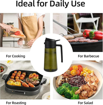 Aovdy Oil Sprayer for Cooking 16oz, 2 in 1 Olive Oil Dispenser and Oil Sprayer - Image 2