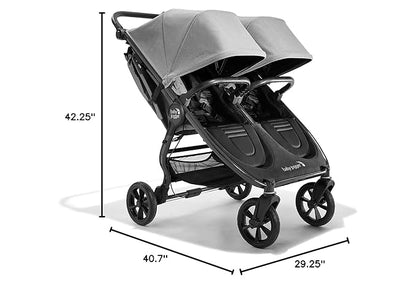 Baby Jogger City Mini GT2 All-Terrain Double Stroller with Forever Air Rubber Tires and All-Wheel Suspension Pike Exclusive Includes Belly Bars Leatherette Handlebar and Premium Fabric