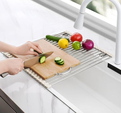 Tomorotec 17.7" x 15.5" Roll Up Dish Drying Rack Over Sink Drying Rack Sink - Image 8