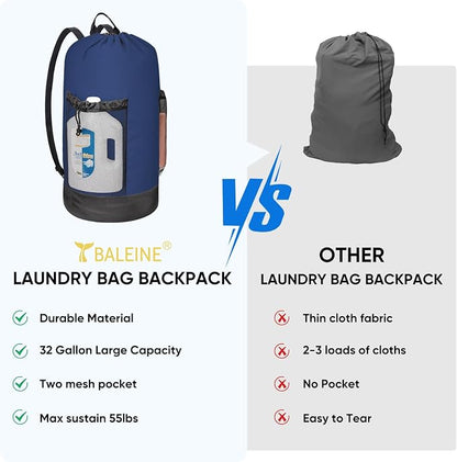 BALEINE 150L Laundry Bag Backpack, 900D Oxford Fabric Large Travel Laundry Bags - Image 5