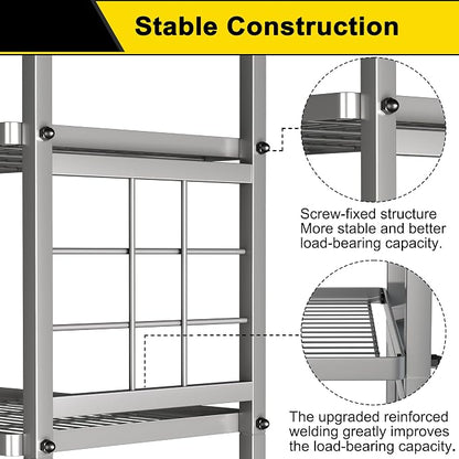 GIOTORENT 5-Wire Standing Storage Shelf, Metal Shelving Unit Pantry Rack - Image 6