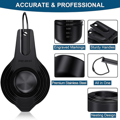 Wildone Black Measuring Cups & Spoons Set of 21 - Image 2