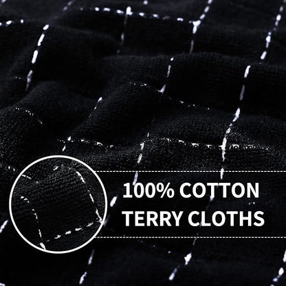 Homaxy 100% Cotton Terry Kitchen Towels, Checkered Designed, Soft and Super - Image 2