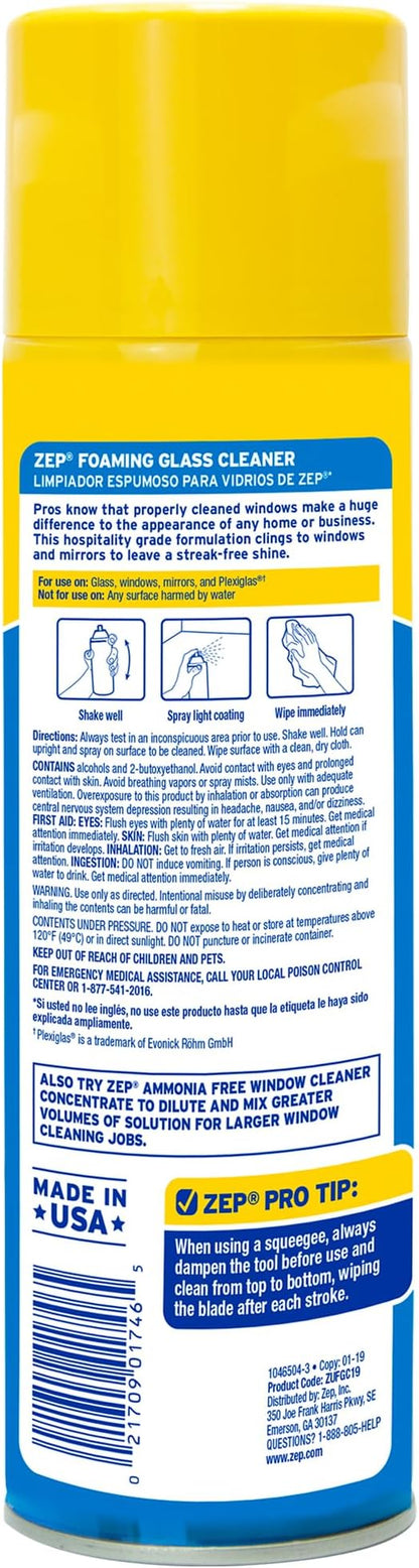 Zep Foaming Glass Cleaner - 19 oz ZUFGC19 - Streak-Free Professional Grade - Image 3