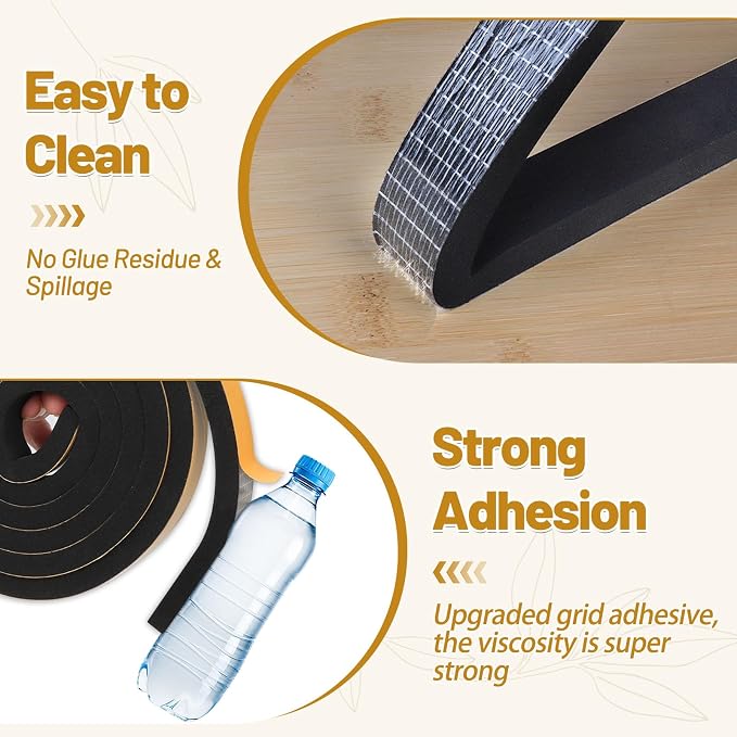 Weather Stripping Soundproof, 1/2 in x 1/2 in High Density Foam Insulation Tapes - Image 3