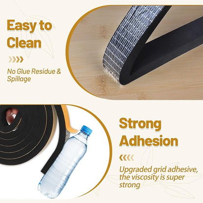 Weather Stripping Soundproof, 1/2 in x 1/2 in High Density Foam Insulation Tapes - Image 3