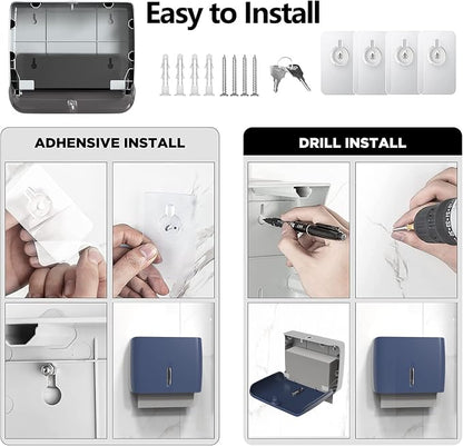 Hand Towel Dispenser for Bathroom Pack of 3 Compact Size Suitable Paper Towels - Image 2