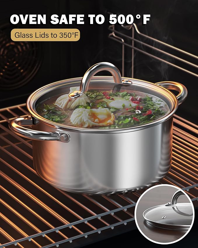 Cook N Home 5.5-Quart Sauce Pot Stainless Steel Stockpot - Image 7