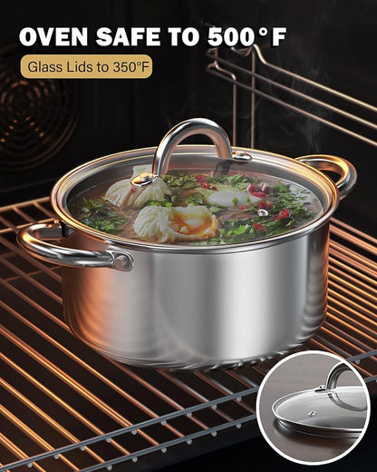 Cook N Home 5.5-Quart Sauce Pot Stainless Steel Stockpot - Image 7
