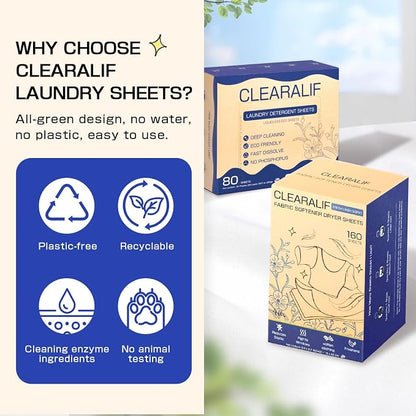 Clearalif All in One Laundry Detergent Sheets Kit, Fresh Linen Scent, 160 Loads - Image 2